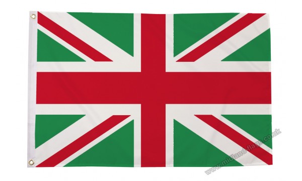Union Jack Green & Red Flag